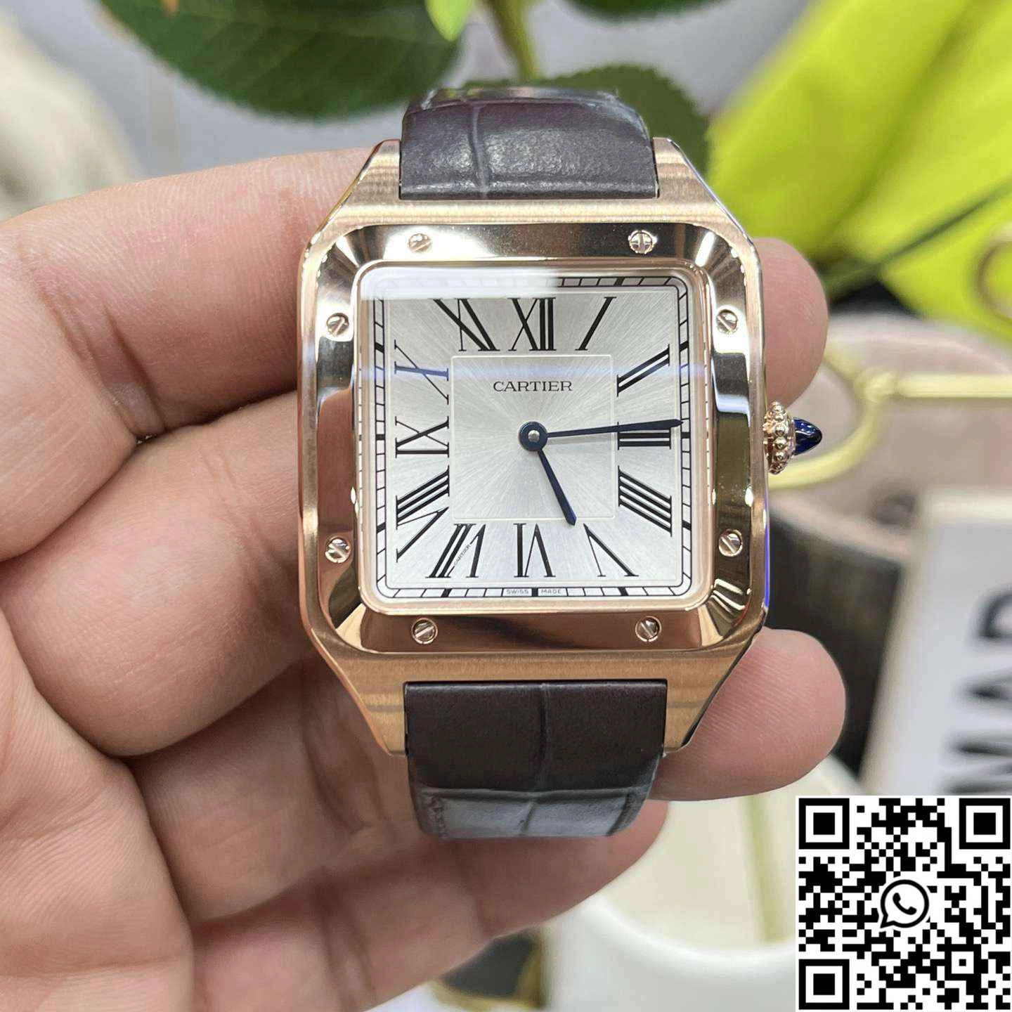 Cartier Santos Dumont CRWGSA0032 F1 Factory Rose Gold Silver Dial