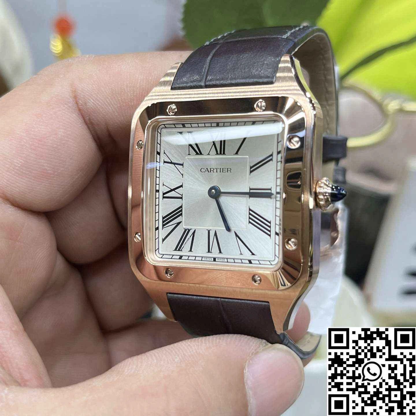 Cartier Santos Dumont CRWGSA0032 F1 Factory Rose Gold Silver Dial