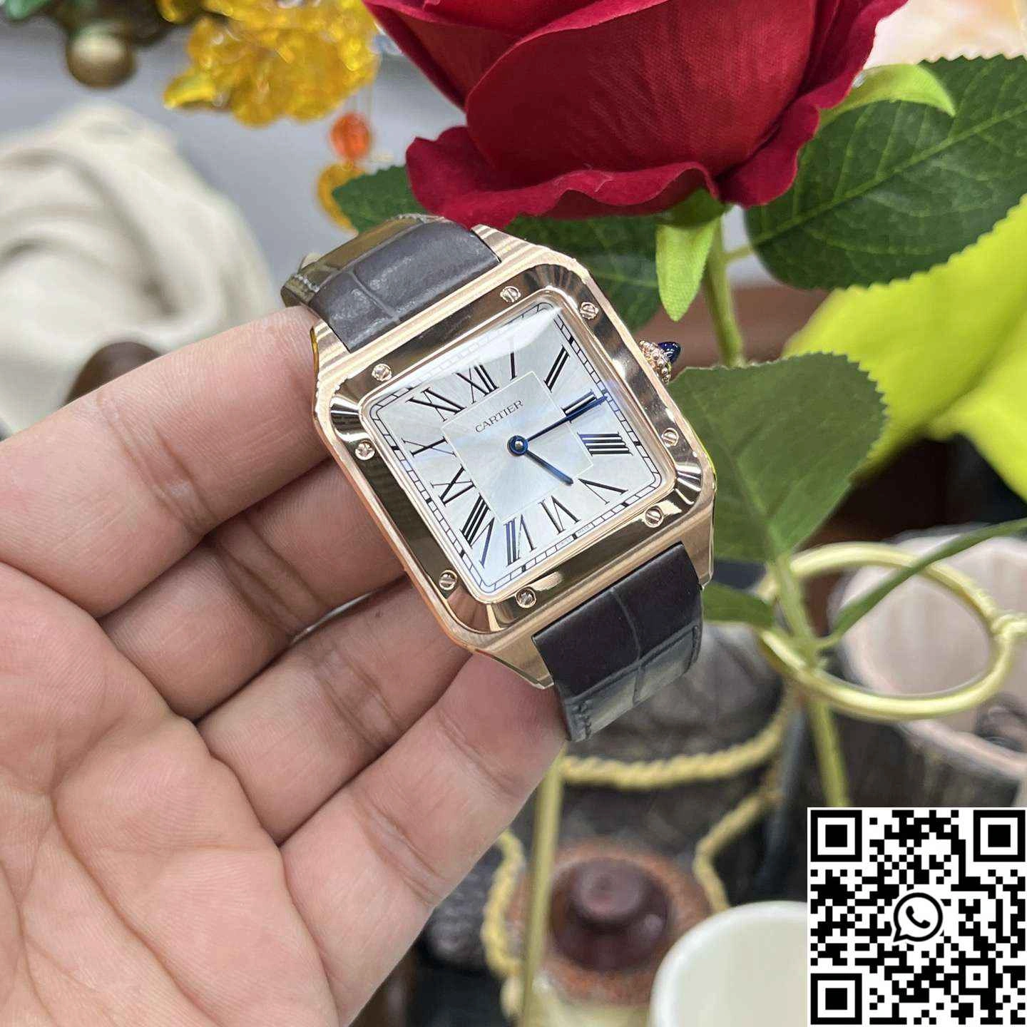 Cartier Santos Dumont CRWGSA0032 F1 Factory Rose Gold Silver Dial