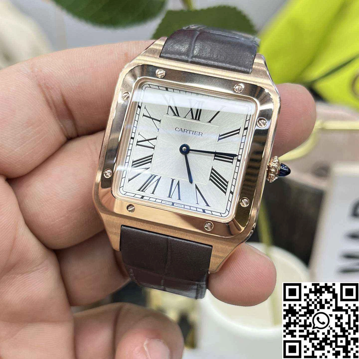Cartier Santos Dumont CRWGSA0032 F1 Factory Rose Gold Silver Dial