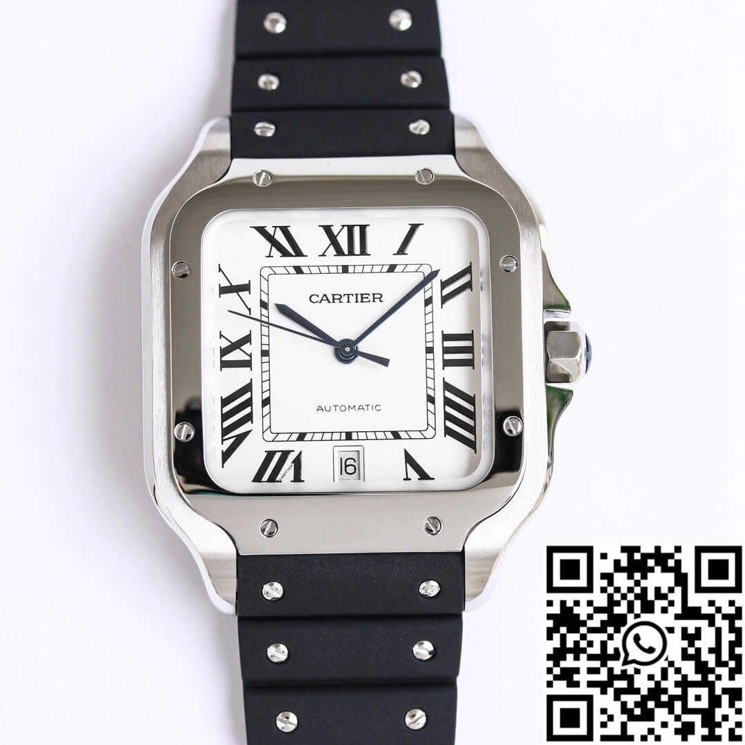 Cartier Santos WSSA0018 GF Factory V2 Rubber Strap White Dial