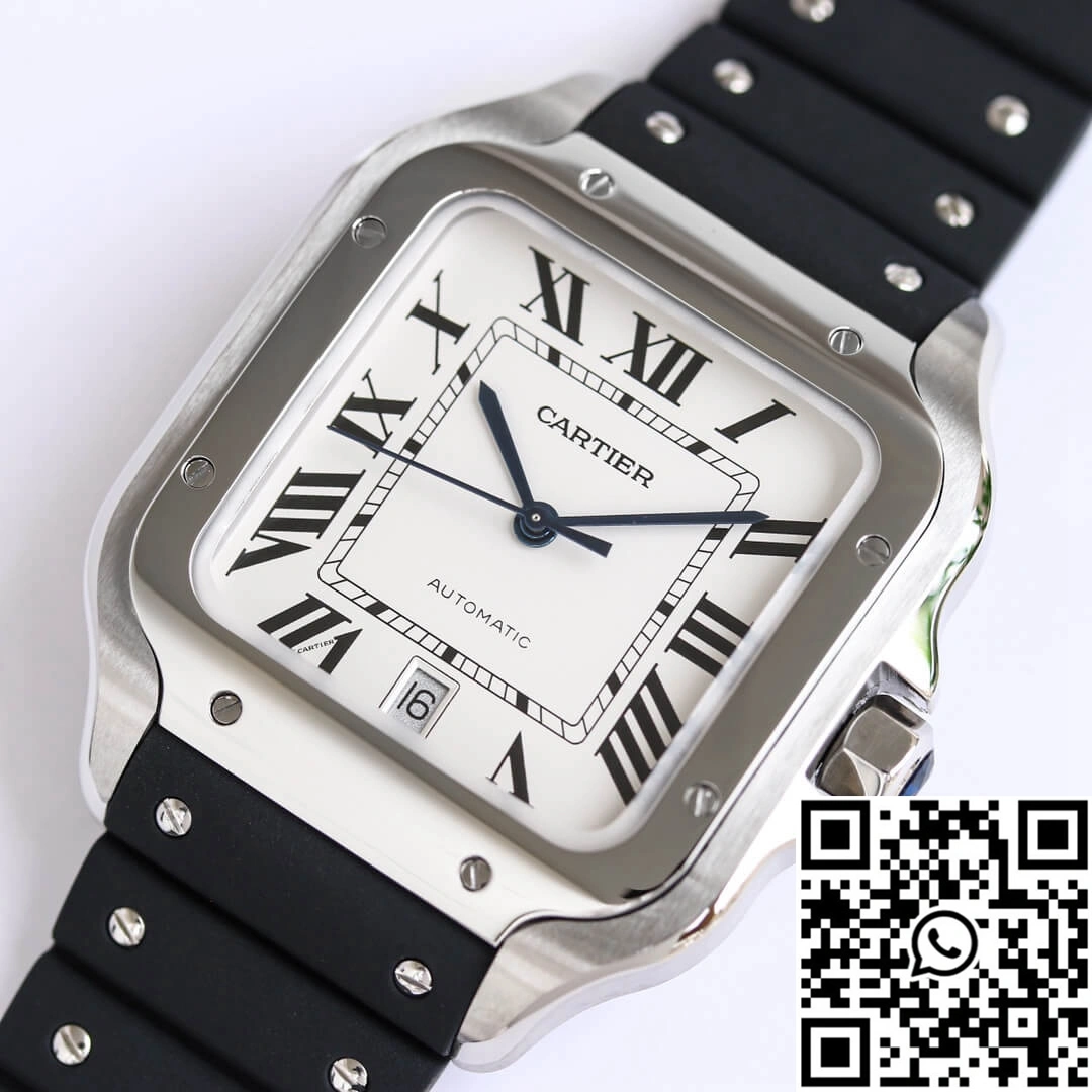 Cartier Santos WSSA0018 GF Factory V2 Rubber Strap White Dial