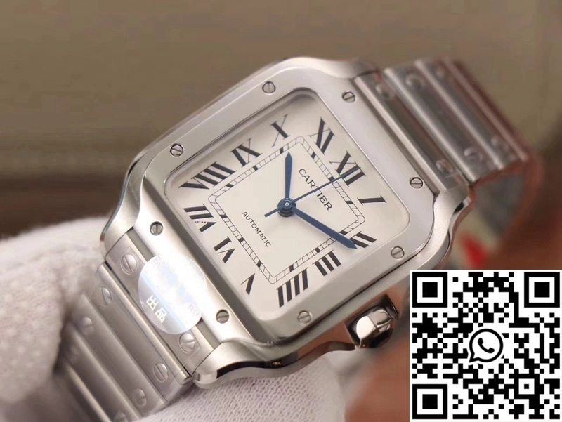 Cartier Santos WSSA0029 BV Factory Silver White Dial
