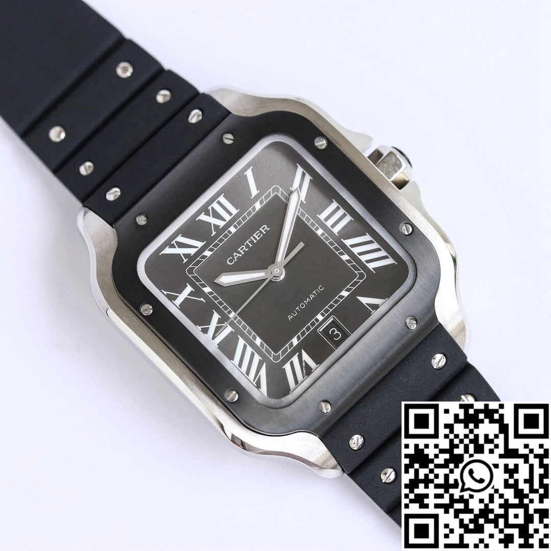 Cartier Santos WSSA0037 GF Factory V2 Black Rubber Strap