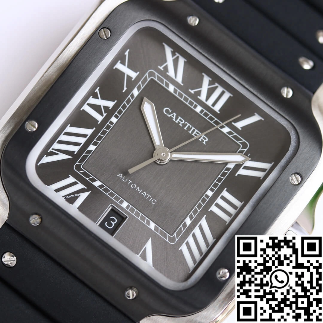 Cartier Santos WSSA0037 GF Factory V2 Black Rubber Strap