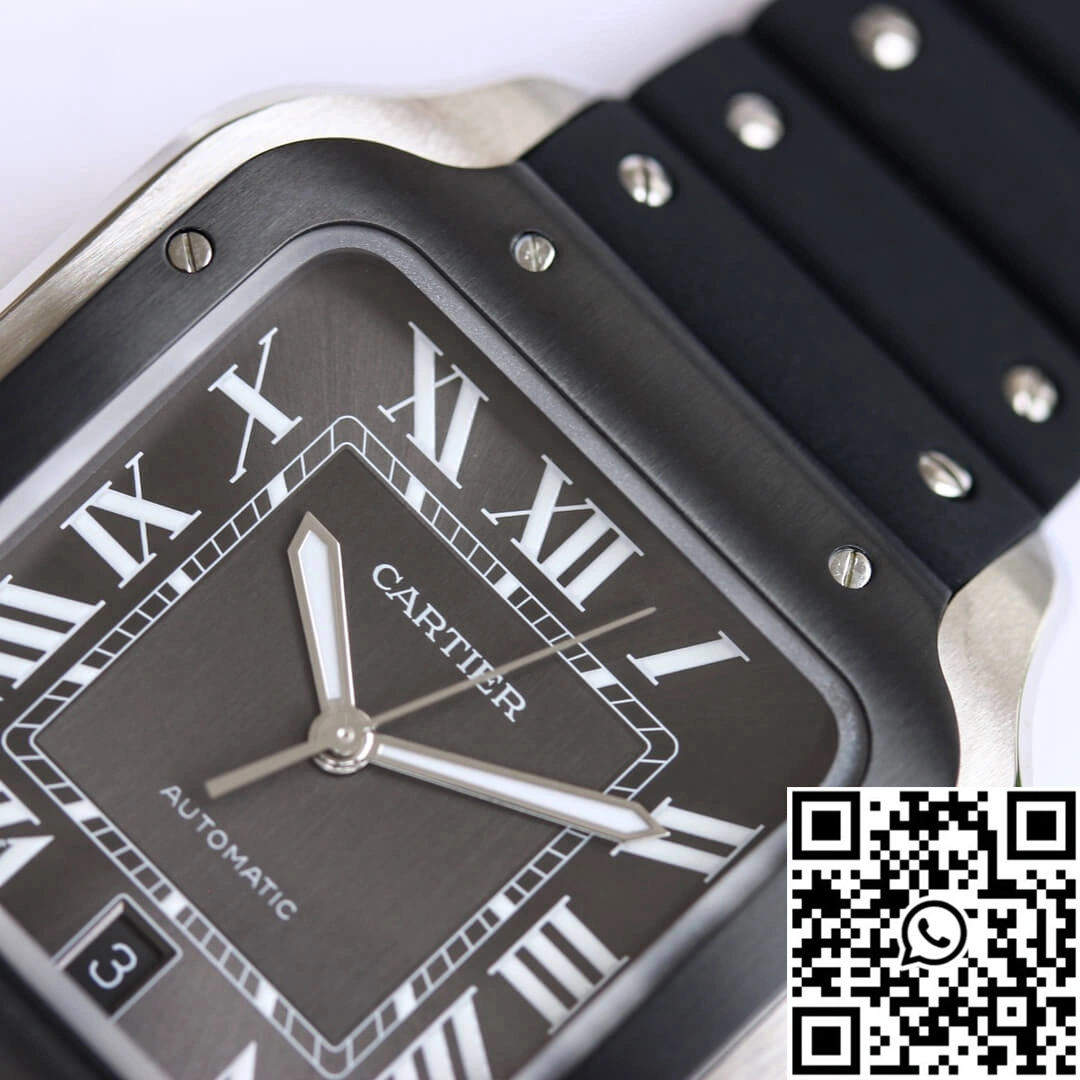 Cartier Santos WSSA0037 GF Factory V2 Black Rubber Strap