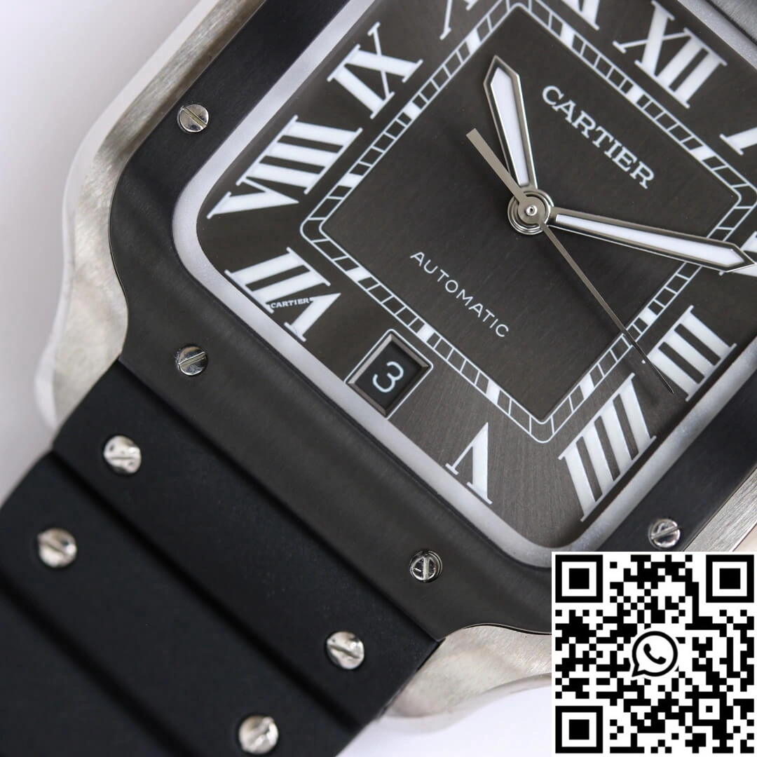 Cartier Santos WSSA0037 GF Factory V2 Black Rubber Strap