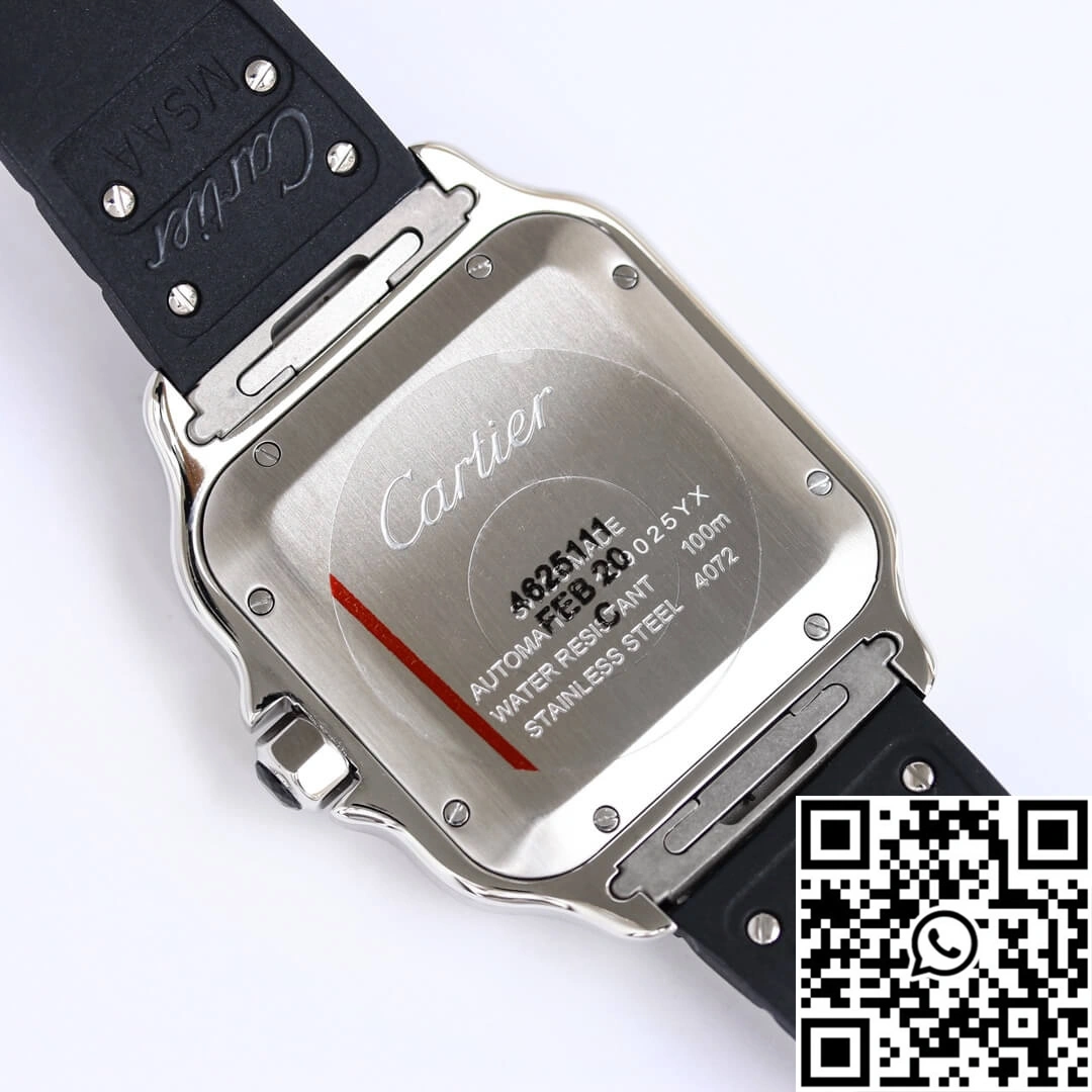 Cartier Santos WSSA0037 GF Factory V2 Black Rubber Strap