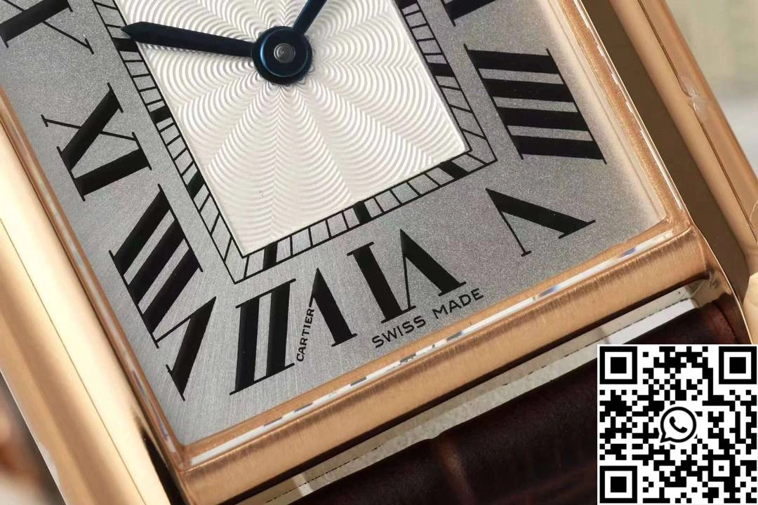 Cartier Tank CRWGTA0342 AF Factory 25.5mm Rose Gold White Dial Brown Band