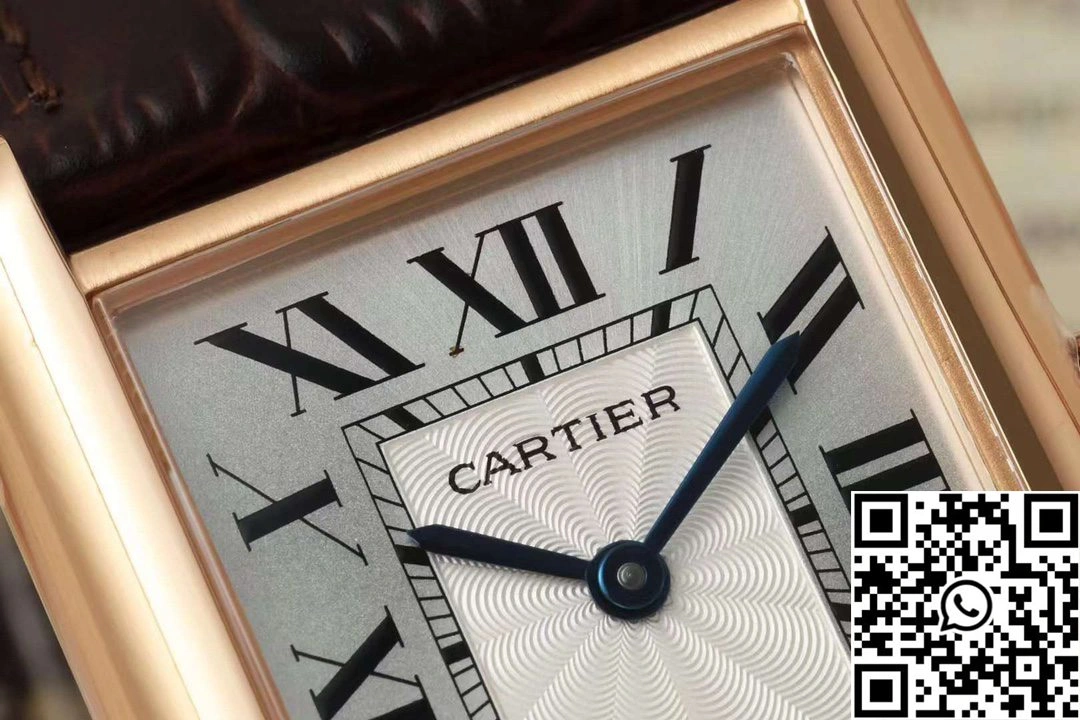 Cartier Tank CRWGTA0342 AF Factory 25.5mm Rose Gold White Dial Brown Band