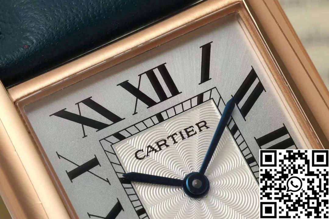 Cartier Tank CRWGTA0342 AF Factory 25.5mm Rose Gold White Dial Green Band