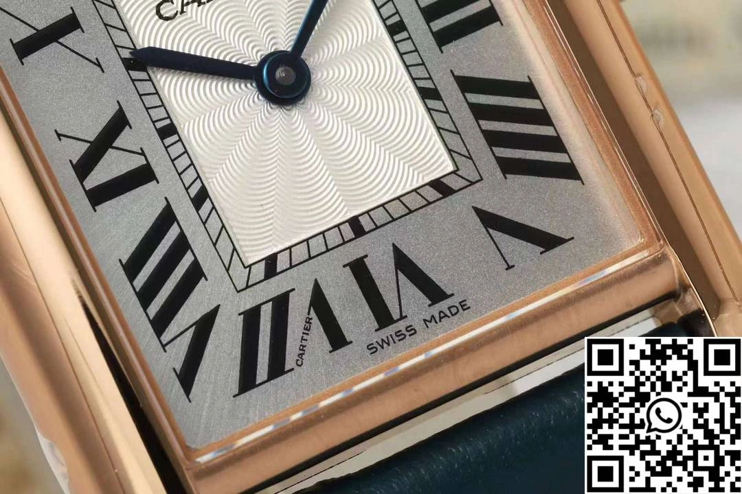 Cartier Tank CRWGTA0342 AF Factory 25.5mm Rose Gold White Dial Green Band
