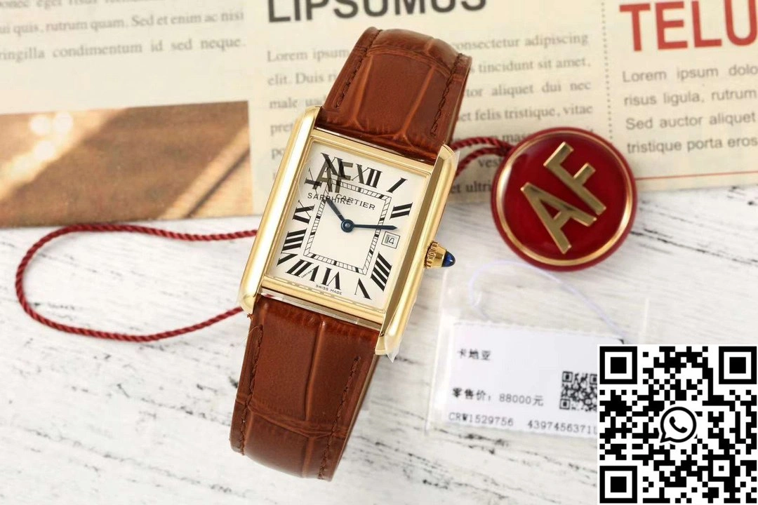 Cartier Tank CRWGTA0342 AF Factory 25.5mm Yellow Gold White Dial