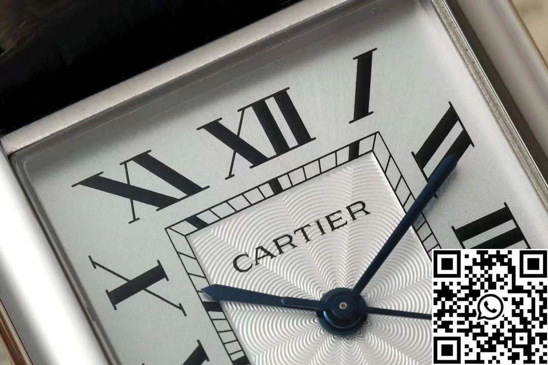 Cartier Tank CRWSTA0053 AF Factory 31mm Stainless Steel White Dial Black Band