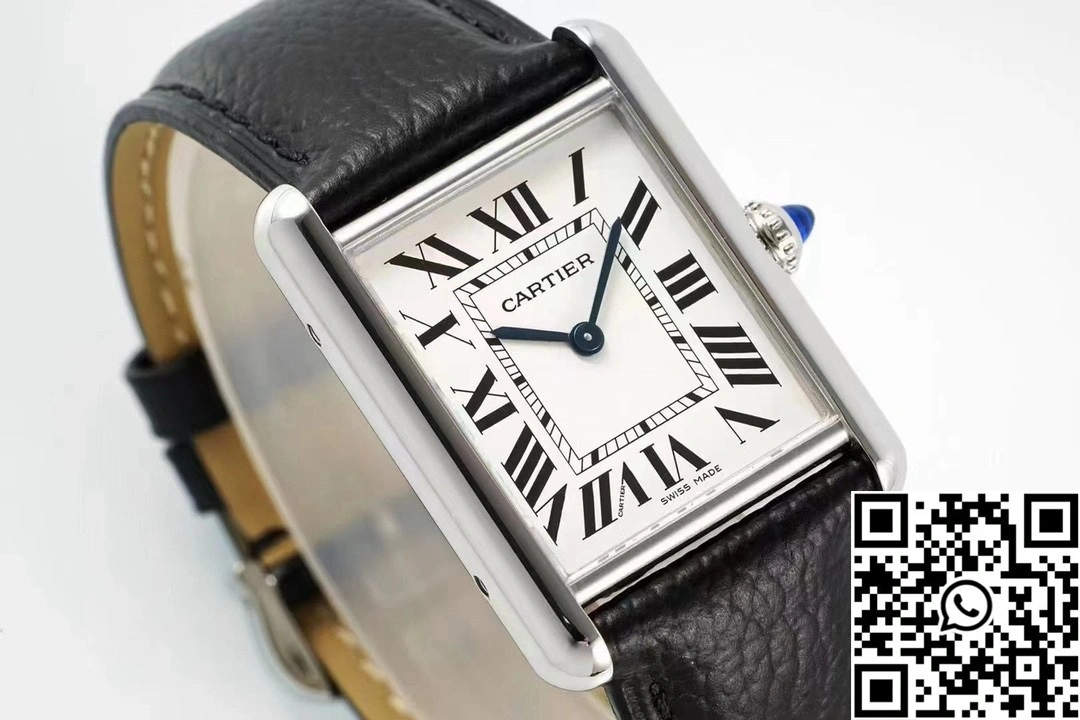 Cartier Tank Must CRWSTA0107 AF Factory 25.5mm Stainless Steel White Dial Leather Band