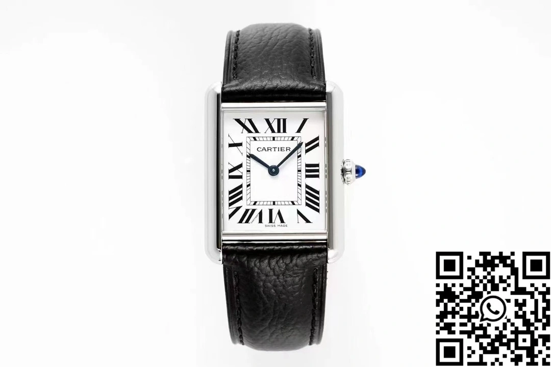 Cartier Tank Must CRWSTA0107 AF Factory 25.5mm Stainless Steel White Dial Leather Band