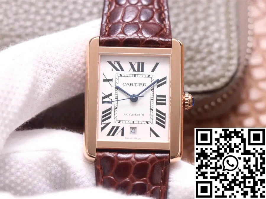 Cartier Tank W5200026 V9 Factory Rose Gold White Dial