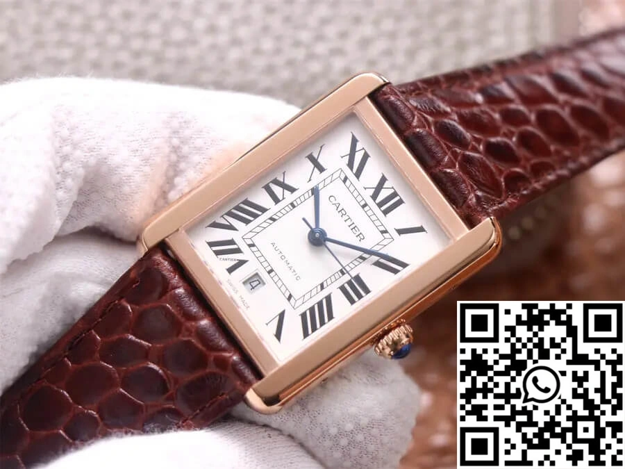 Cartier Tank W5200026 V9 Factory Rose Gold White Dial