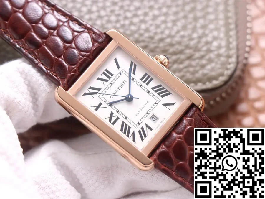 Cartier Tank W5200026 V9 Factory Rose Gold White Dial