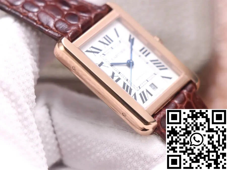 Cartier Tank W5200026 V9 Factory Rose Gold White Dial