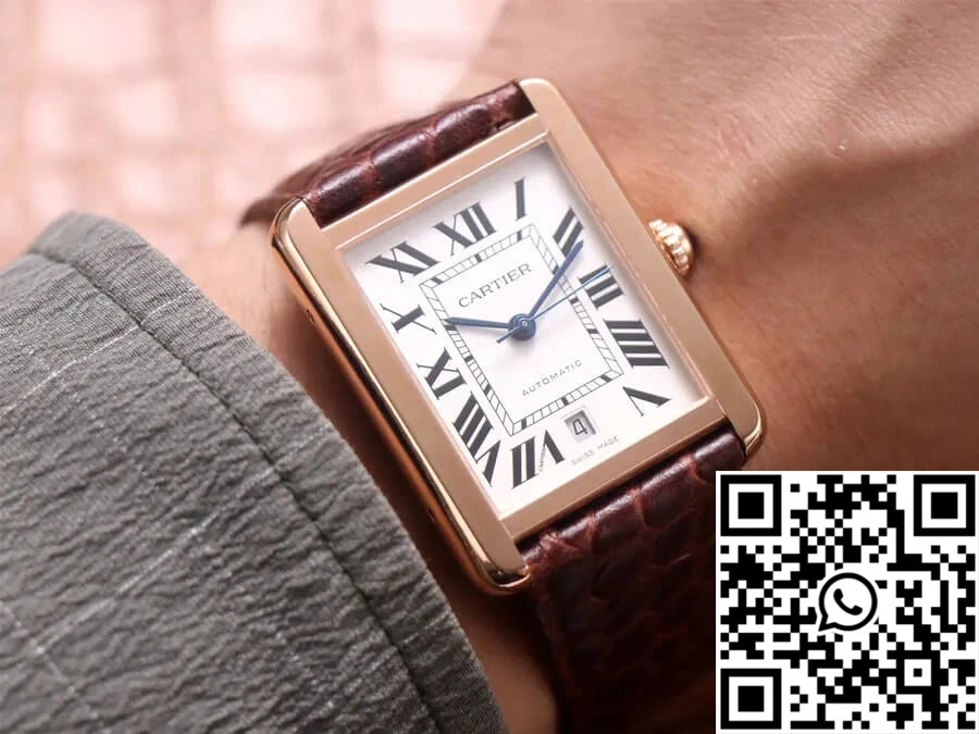 Cartier Tank W5200026 V9 Factory Rose Gold White Dial