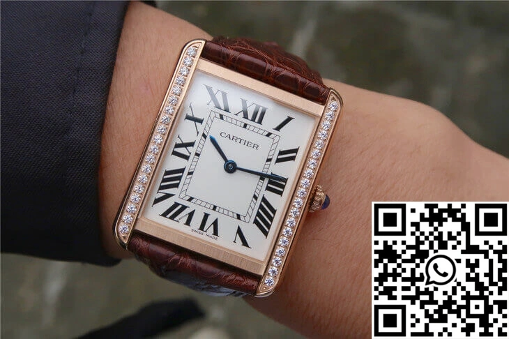 Cartier Tank WT200005 K11 Factory Rose Gold Diamonds