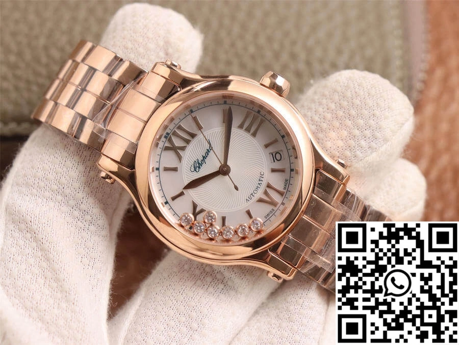 Chopard Happy Sport 274808-5002 YF Factory White Dial Rose Gold