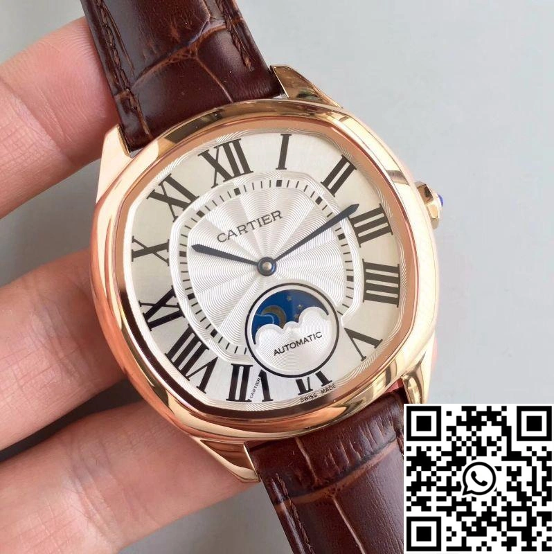 Drive De Cartier Moonphase WGNM0008 Rose Gold Silver Dial