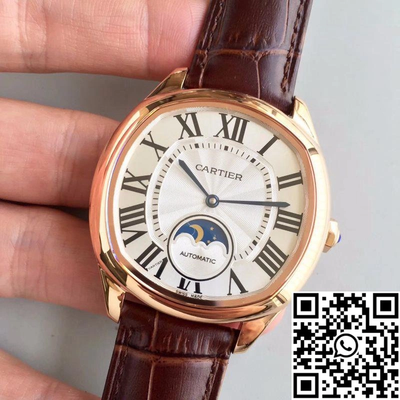 Drive De Cartier Moonphase WGNM0008 Rose Gold Silver Dial