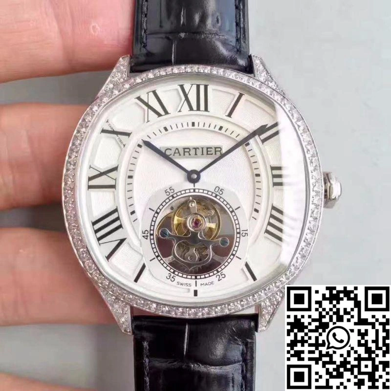Drive De Cartier W4100013 Tourbillon White Textured Dial