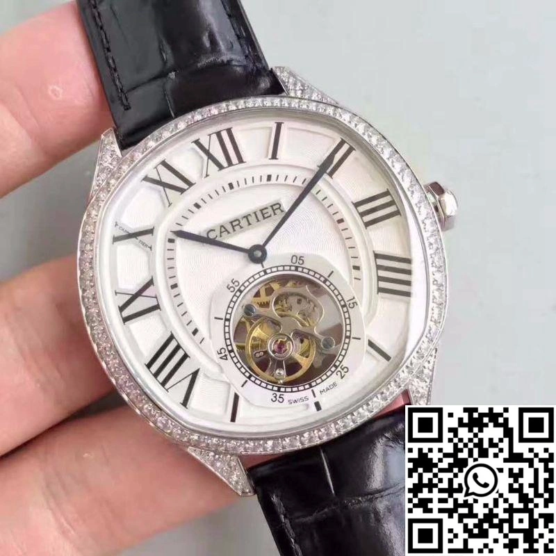 Drive De Cartier W4100013 Tourbillon White Textured Dial