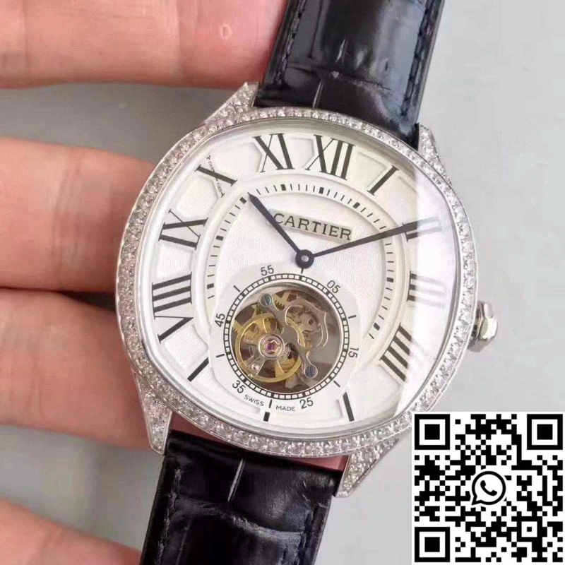 Drive De Cartier W4100013 Tourbillon White Textured Dial