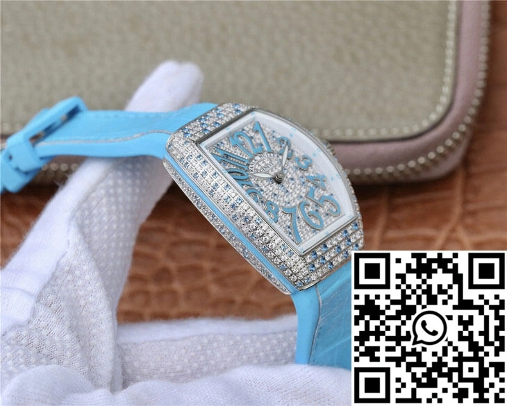 Franck Muller Ladies Collection V 32 SC AT FO D CD (BL) ABF Factory Diamond-set Bezel