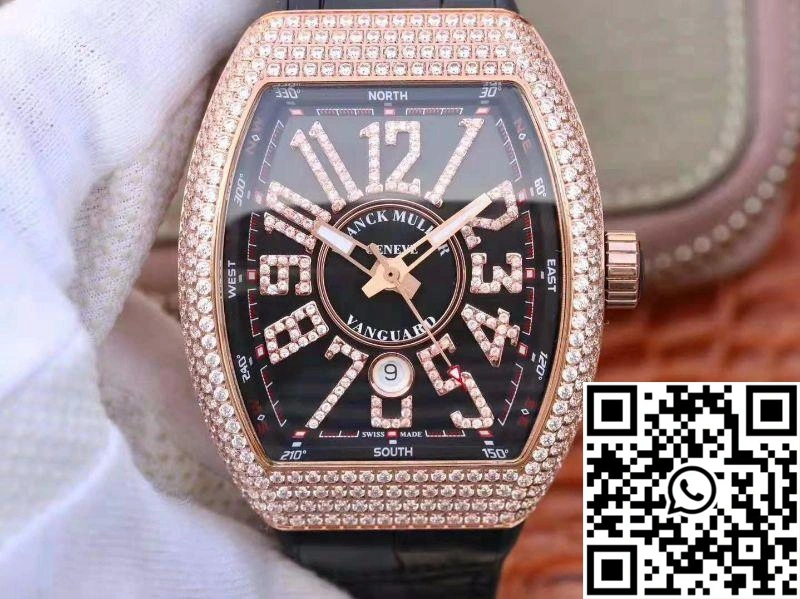 Franck Muller Vanguard 18K Rose Gold V45.SC.DT.D.NBR.CD.5N.NR Black Dial