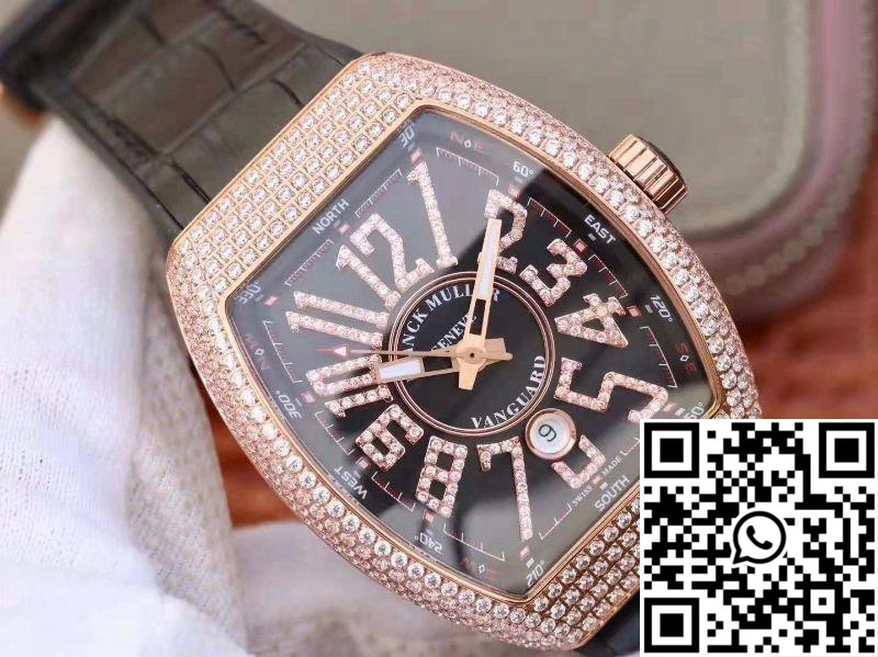 Franck Muller Vanguard 18K Rose Gold V45.SC.DT.D.NBR.CD.5N.NR Black Dial