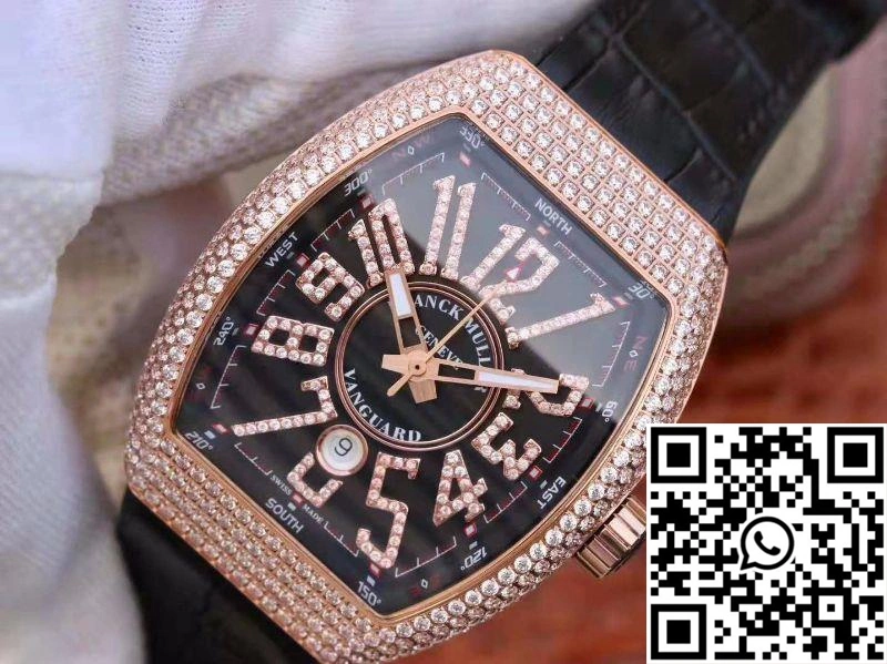 Franck Muller Vanguard 18K Rose Gold V45.SC.DT.D.NBR.CD.5N.NR Black Dial