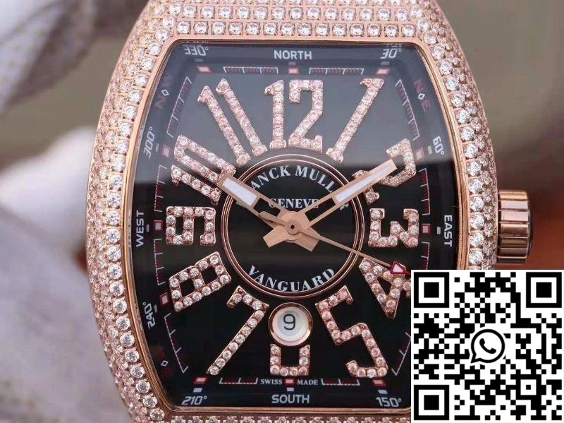 Franck Muller Vanguard 18K Rose Gold V45.SC.DT.D.NBR.CD.5N.NR Black Dial