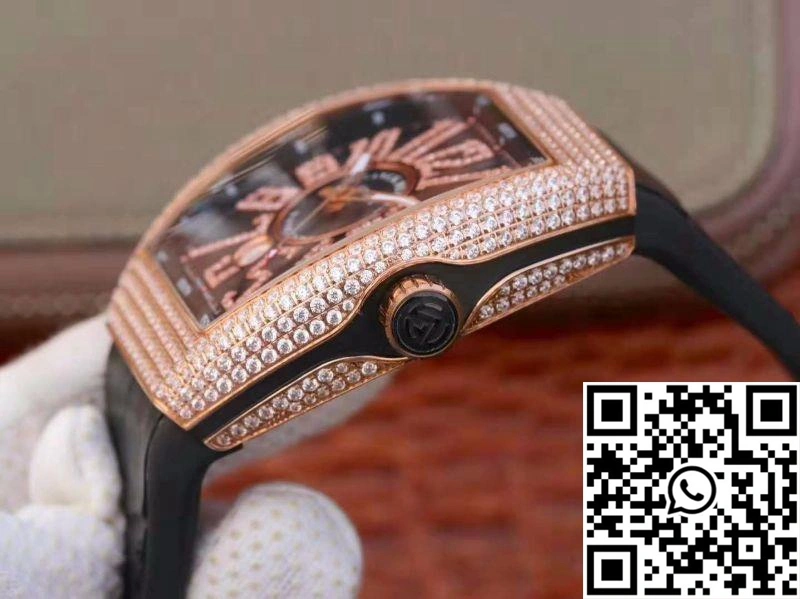 Franck Muller Vanguard 18K Rose Gold V45.SC.DT.D.NBR.CD.5N.NR Black Dial