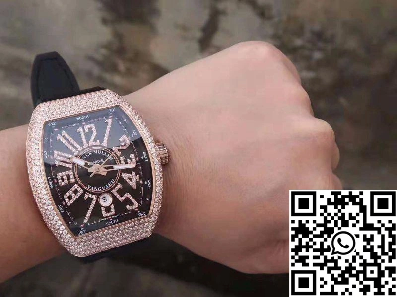 Franck Muller Vanguard 18K Rose Gold V45.SC.DT.D.NBR.CD.5N.NR Black Dial