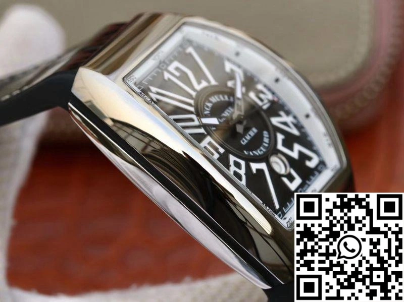 Franck Muller Vanguard V45-04 Black Leather Strap Black Dial