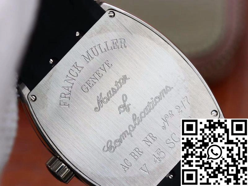 Franck Muller Vanguard V45-04 Black Leather Strap Black Dial