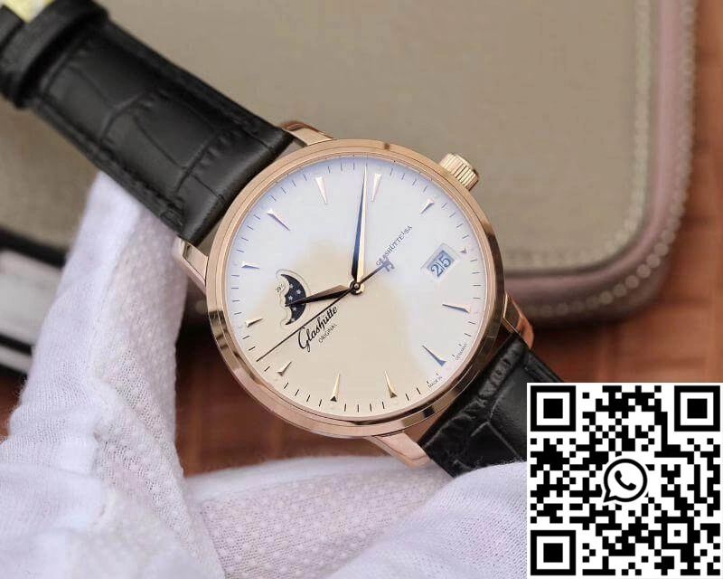 Glashutte Original Senator 1-36-04-04-02-01 Moonphase 18K Rose Gold White Dial