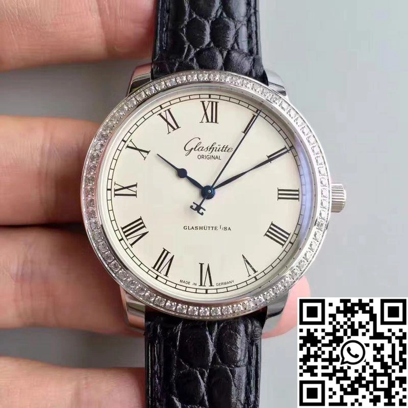 Glashutte Original Senator Excellence V4 1-39-52-01-02-04 FK Factory Diamond Bezel White Dial