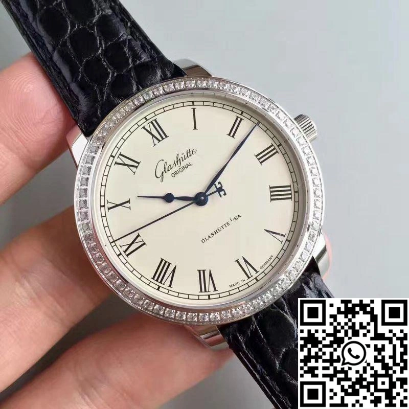 Glashutte Original Senator Excellence V4 1-39-52-01-02-04 FK Factory Diamond Bezel White Dial