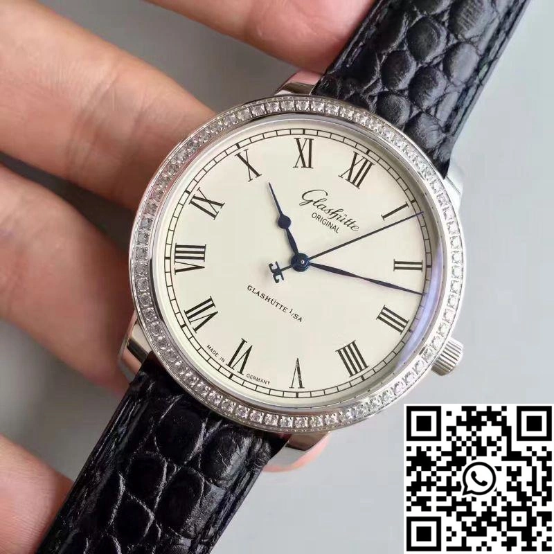 Glashutte Original Senator Excellence V4 1-39-52-01-02-04 FK Factory Diamond Bezel White Dial