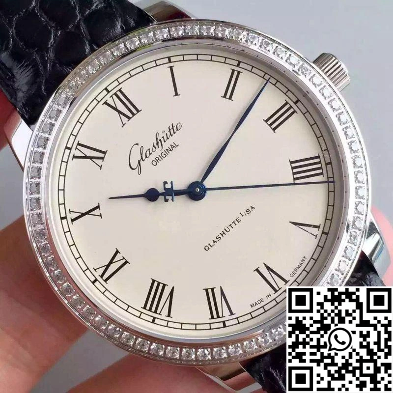 Glashutte Original Senator Excellence V4 1-39-52-01-02-04 FK Factory Diamond Bezel White Dial