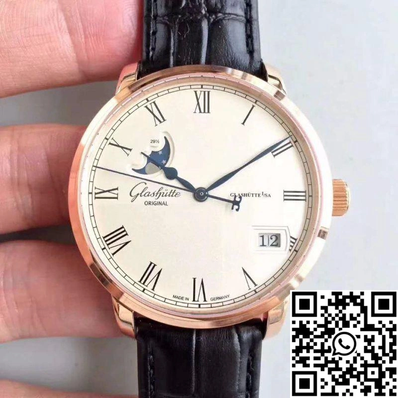 Glashutte Senator Panorama Date Moon Phase 100-04-32-15-04 GF Factory White Dial