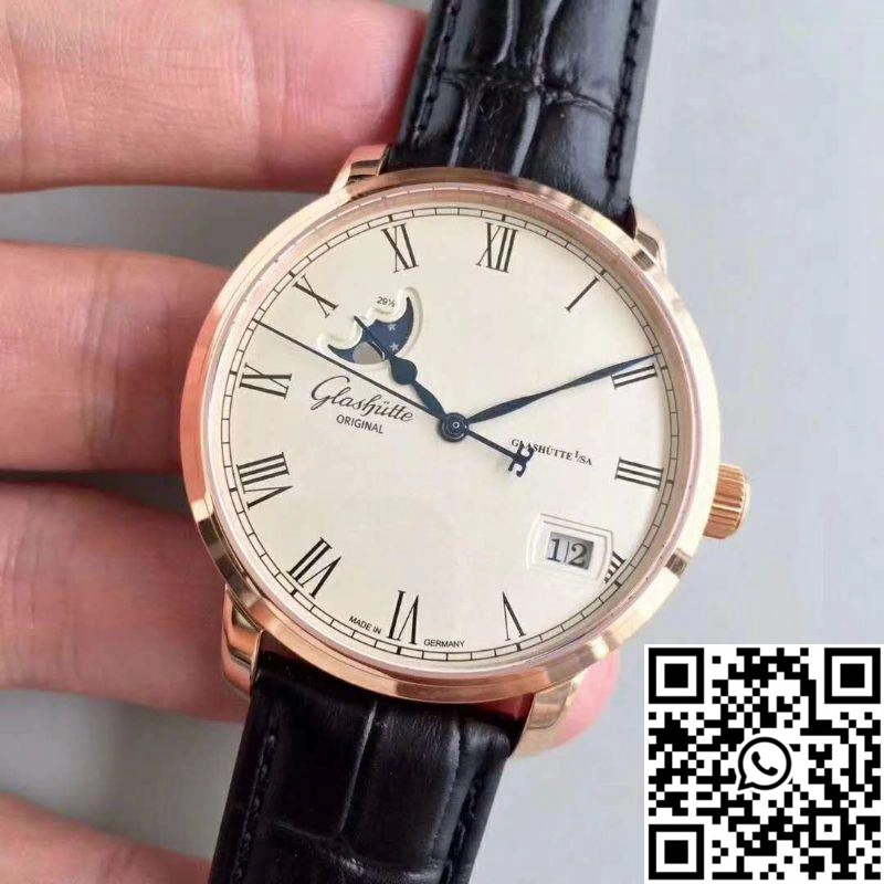 Glashutte Senator Panorama Date Moon Phase 100-04-32-15-04 GF Factory White Dial