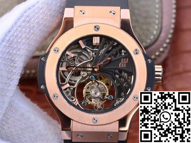 Hublot Big Bang Hollow Tourbillon 18K Rose Gold Skeleton Dial