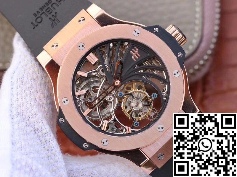 Hublot Big Bang Hollow Tourbillon 18K Rose Gold Skeleton Dial